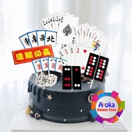Topper Cake Tema Mahjong Poker Domino / Dekorasi Ulang Tahun