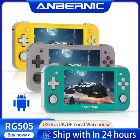 ANBERNIC RG505 Retro Handheld Game Console 4.95 inch OLED Touch Screen Android 12 T618 64-bit Built-