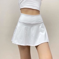 Fitness Yoga Pants Anti-glare Hakama White Running Sports Skirt Pleated Sports Skirt Tennis Skirt Women Cool Sports Skirt Golf Skirt Tennis Shorts Badminton Skirt