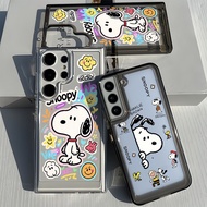 Cute Snoopy Hard Clear Case for Samsung S26 S25 Ultra S24 Ultra S25FE A56 S24FE S23 Ultra S22 A17 A1
