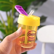 KEKEBEBE 330ml CHER Duo Way School Kids Mini Water Bottle With Straw Drinking Children Small Bottles