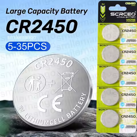 5-35pcs 3V CR2450 Button Batteries CR2450 5029LC LM2450 DL2450 CR2450N BR2450 600mAh Lithium Cell Co