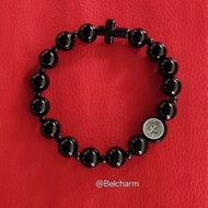Saint Benedict Bracelet Rosary 10mm Large to XL 19cm for Men and Women