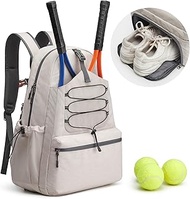 G4Free Tennis Bag, Tennis Backpack for Women Men, Large Pickleball Bag, Holds 4 Rackets with Shoe Co