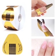 Paper mold for applying nail extension forms, creating nail forms