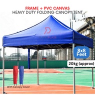 Blue 8x8 Feet Full Set PVC Canvas Heavy Duty Folding Canopy Tent Kanopi Bazar Payung Pasar Malam Khemah