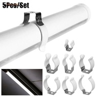 FAVORITEGOODS 5Pcs Lamp Tube Clip, Fixing Clips With Rubber Protection Spring Terry Clip,  Clamp Hol