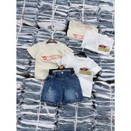 Mcqueen Cars x Hot Wheels + Denim Shorts 3pc Set OOTD