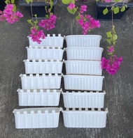 FAMILIFE 12pcs (6 Clips) 12" x 4.5" x 4" High Quality Wall Hanging Vertical Flower Pots Big Plant Pots for Home Gardening Pots