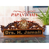 NAME PLATE + WOODEN & CARVED NAME PLATE + TABLE NAME PLATE + HELIM LOGGO CJ646