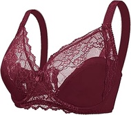 Sexy Lace Bra For Women Plus Size Thin Underwear Full-Coverage Padded Brassiere Transparent Push Up 