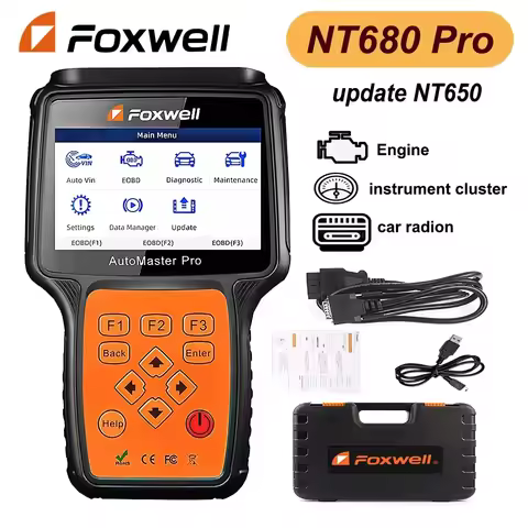 Foxwell NT680Plus Auto Diagnostic Scanner - All System OBD2 Tool with DPF EPB Wireless Update for Me