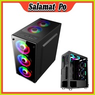 ✆ YGT KEYTECH Computer Gaming Case Tempered Glass Gaming PC / Desktop Case ATX MATX