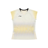 Li Ning Badminton Jerseys Womens Freshwater Green V Neck Moderate AAYW208-7