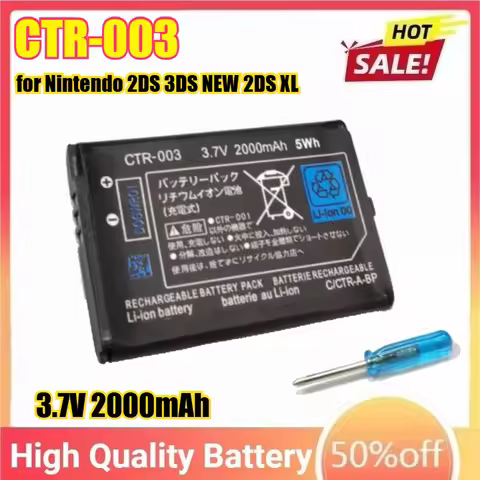 3.7V 2000mAh CTR-003 for Nintendo 2DS 3DS NEW 2DS XL Battery 3DS N3DS Gamepad Controller New 3DS