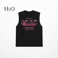 H2O 丨 Original Vest Men Sleeveless Sports Top 220g Heavy Pure Cotton American Loose Street Wear Fitn