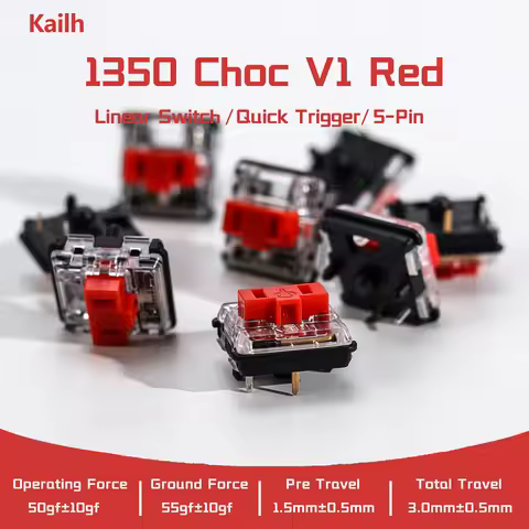 Kailh 1350 Choc V1 Red Switch Hitbox Controller Linear Creamy Low Profile Switches For RGB DIY Gamin