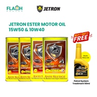 [100% ORIGINAL] JETRON 10W40/15W50 Fully Synthetic Ester 4T Engine Oil / Minyak Hitam Motor SL MA2 4