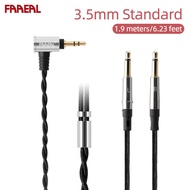 FAAEAL Headphone Replaceable Cable 1.5m/1.9m HiFi Sound 5N OFC Wire To Dual 3.5mm Connector Headset 