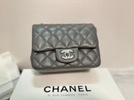 [Brand New] Chanel mini flap bag square Dark Grey