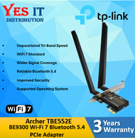 Archer TBE552E BE9300 Wi-Fi 7 Bluetooth 5.4 PCIe Adapter ( WiFi 7 / Reliable Bluetooth 5.4  )