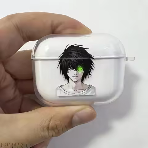 Anime L-Lawliet Transparent Case for Airpods Pro 3 2 1 4 Cute Cartoon Japanese for Airpod Cases TPU 
