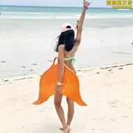 飛帆澳洲mahina專業美人魚腳蹼訓練單蹼遊泳腳蹼柔軟橡膠