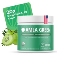 Amla Powder & Green Tea Superfood Supplement, 20x Ultra Concentrated Amla, Antioxidant Support, Made