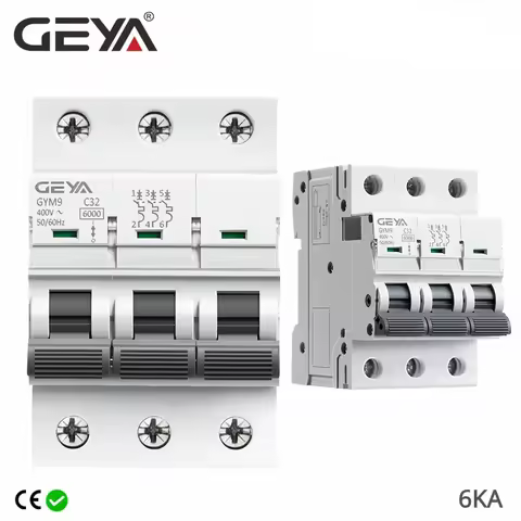 GEYA GYM9 3P 6KA Mini Disyuntor Din Rail Circuit Breaker 6A 10A 16A 20A 25A 32A 40A 50A 63A AC Type 