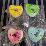 GANTUNGAN Squishy Mini Donut Love Keychain