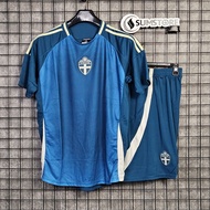 Bộ Quần Áo Bóng Đá Đội Tuyển Thụy Điển Lông Công Sân Khách SS25 Strivend