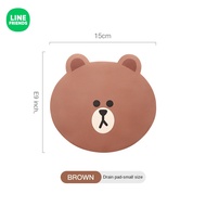 ของแท้ 100% Line Friends แผ่นดูดซับไดอะตอมไมต์นาโนแผ่นโคลนไดอะตอมเสื่อระบายน้ำโต๊ะรับประทานอาหารฉนวนกันความร้อน Home Coaster BROWN CHOCO ของขวัญวันเกิด LFB13