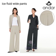 [ANDAR] Ice Fluid Wide Pants - Quick-Dry & Breathable Cool Women's Activewear with UV Protection