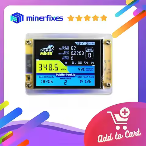 NerdMiner V2 2.8 inch 350kh/s BTC Solo Lottery Nerd miner Crypto Bitcoin Miner Solo Mining Machine