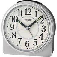 [𝐏𝐎𝐖𝐄𝐑𝐌𝐀𝐓𝐈𝐂] Seiko QHE198S QHE198 Silver Analog Quiet Sweep Beep Alarm Lumibrite Hand Bedside Alarm Clock