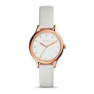 Laney Three-Hand White Leather Fossil Watch for Women