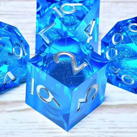 DND Resin Dice 7-Piece Set for Dungeons and Dragons DND 5e RPG Gift, Board Game Tabletop Role Playin