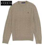 Polo Ralph Lauren 男士絞花針織毛衣上衣，米色，L 碼（二手）