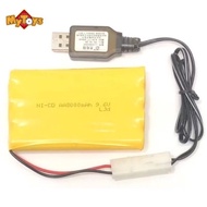9.6v battery NI-CD AA 8000mah + USB Charger 9.6v 200mA (2-PIN)