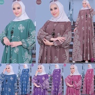 Harga Spesial ✩ Kaftan Motif Bunga Dress Gamis Muslim Wanita Super