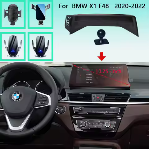 Car Phone Holder For BMW X1 F48 2020 2021 2022 10.25'' Screen Mobile Phone Support Car Mounts 15W Wi