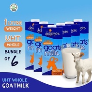 📣 Bundle of 6 - Delamere Dairy UHT Whole Goats Milk 1 Litre Each (B.B.D 06/07/2024)