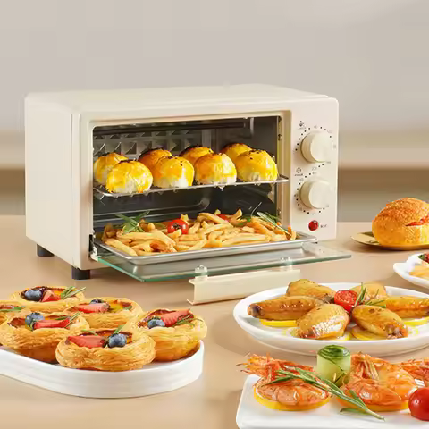 Baking Oven 2 Rack Capacity Multifunctional 12L Beige Intelligent Control Highly Efficient Heating S