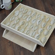 Wooden dumpling tray rectangular dumpling box freezer tray Curtain cover/wooden tray Dumpling tray