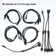 DC 1 Female to 2 3 4 5 way 22awg 18awg Male connector Power Supply Splitter Plug adapter Cable cord 