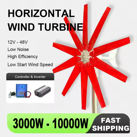 Wind Turbine 3000W Power 4kw 8KW Generator Windmills With MPPT Hybrid Solar Charge System Home Use 8