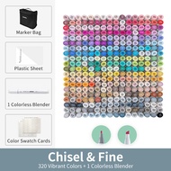 DGJLI Ohuhu Oahu 320ปากกาสี Set Pulpen แอลกอฮอล์ศิลปะเครื่องหมายคู่เคล็ดลับในปากกาสักหลาดร่างการวาดก