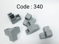 PVC Bracket (Model: 340) - 1" x 1" x 1" Three Way Bracket Tripple Joint Corner Bracket Silver / Blac