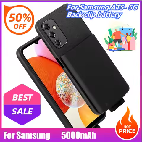 5000mAh for Samsung A15-5G Back Clip Battery A15 Magnetic Power Bank Wireless Charging Mobile Power 