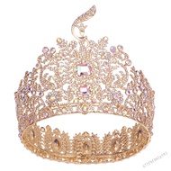 มงกุฎเจ้าสาว Queen Headband Baroque Headwear พร้อม Rhinestones Sparkly สำหรับ Masquerade Ball จัดเลี